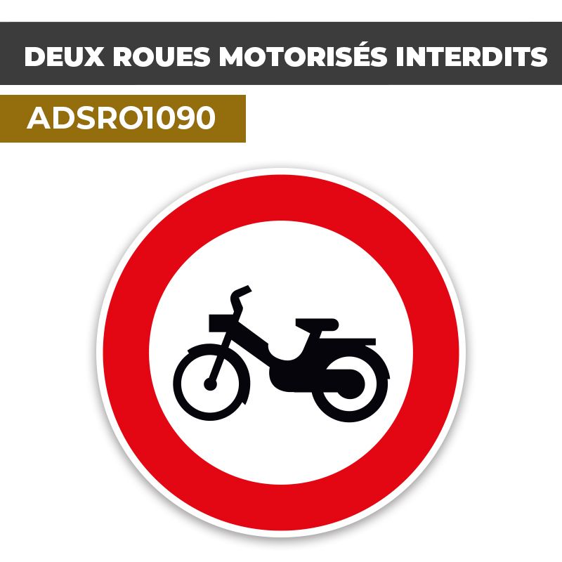 Autocollant | CYCLOMOTEUR INTERDITS | Format Rond