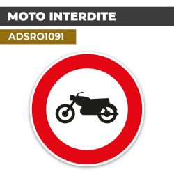 Autocollant | MOTOCYCLETTE INTERDITES | Format Rond