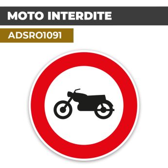 Autocollant | MOTOCYCLETTE INTERDITES | Format Rond