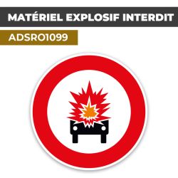 Autocollant | MATÉRIEL EXPLOSIF INTERDIT | Format Rond