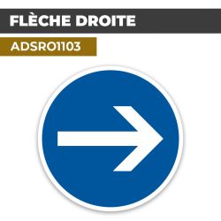 Autocollant | FLECHE DROITE | Format Rond