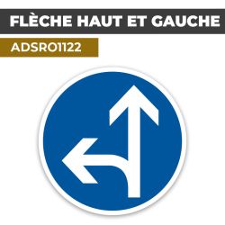 Autocollant | FLÈCHES HAUT GAUCHE | Format Rond
