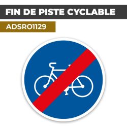 Autocollant | FIN DE BANDE CYCLABLE | Format Rond