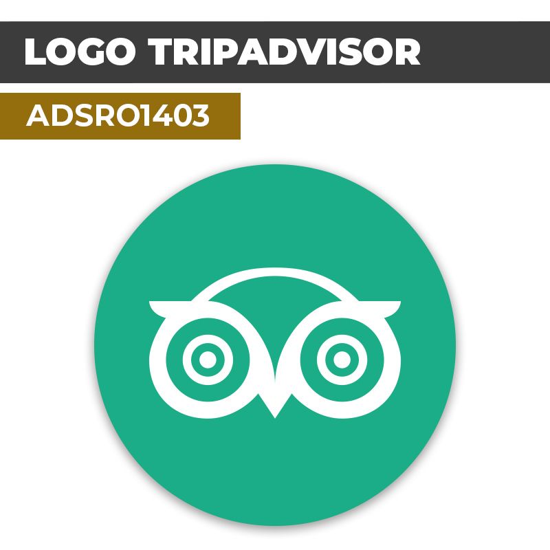 Autocollant | TRIPADVISOR Fond vert | Format Rond