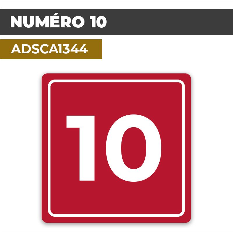 Autocollant NUMÉRO 10 | Chiffres et Nombres