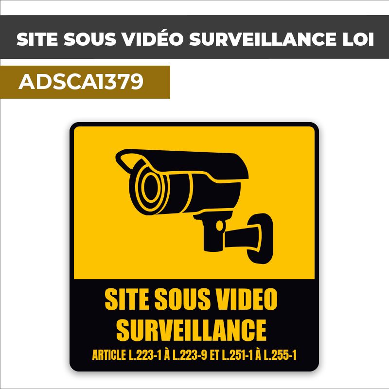 Autocollant SITE SOUS VIDÉO SURVEILLANCE | Alarme et surveillance