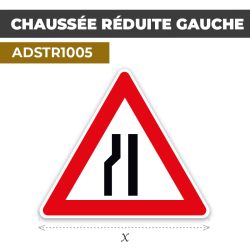 Autocollant | CHAUSSÉE RÉDUITE GAUCHE | Format Triangle