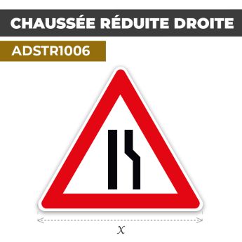 Autocollant | CHAUSSÉE RÉDUITE DROITE | Format Triangle