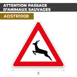 Autocollant | ATTENTION CHEVREUIL | Format Triangle