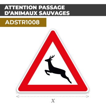 Autocollant | ATTENTION CHEVREUIL | Format Triangle