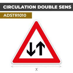 Autocollant | ATTENTION CIRCULATION DOUBLE SENS | Format Triangle