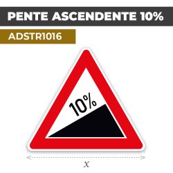 Autocollant | PENTE -10% | Format Triangle