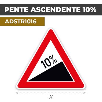 Autocollant | PENTE -10% | Format Triangle