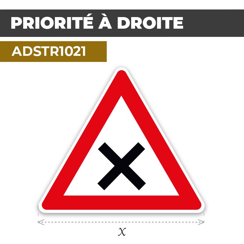 Autocollant | PRIORITÉ A DROITE | Format Triangle