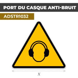 Autocollant | PORT DU CASQUE SONORE | Format Triangle