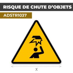 Autocollant | RISQUE DE CHUTE D'OBJETS | Format Triangle