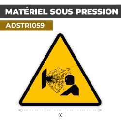 Autocollant | MATÉRIEL SOUS PRESSION | Format Triangle