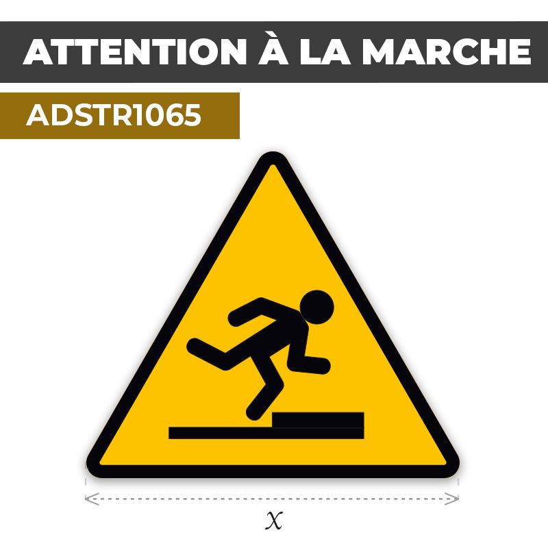 Autocollant | ATTENTION À LA MARCHE | Format Triangle