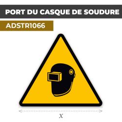 Autocollant | PORT DU CASQUE SOUDURE | Format Triangle