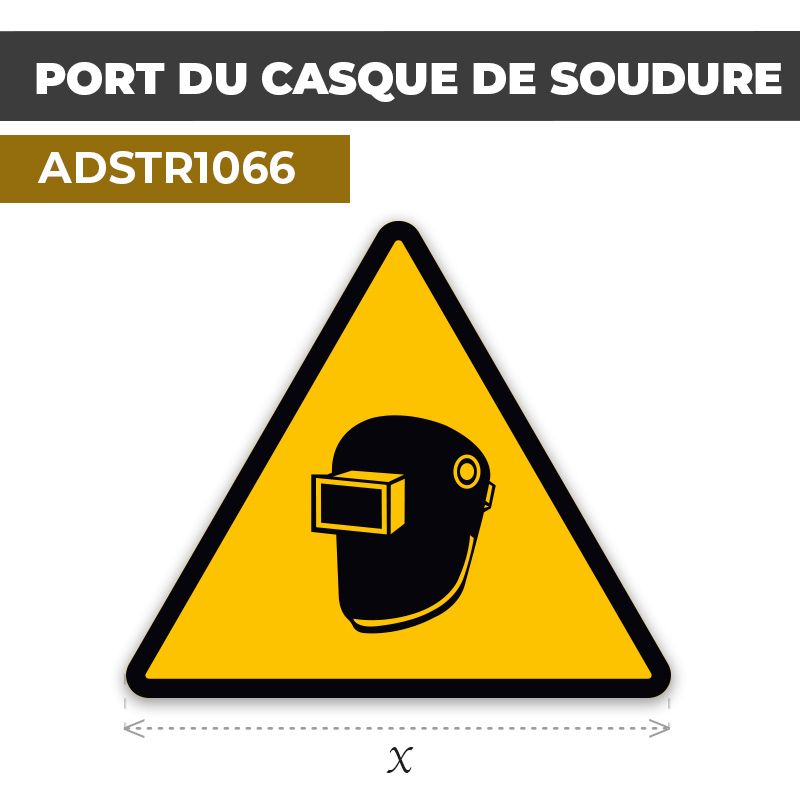 Autocollant | PORT DU CASQUE SOUDURE | Format Triangle