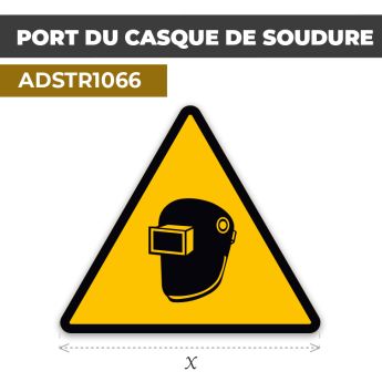 Autocollant | PORT DU CASQUE SOUDURE | Format Triangle