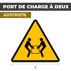Autocollant | PORT DE CHARGE À DEUX | Format Triangle
