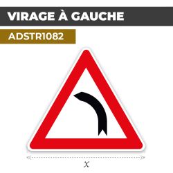 Autocollant | VIRAGE À GAUCHE | Format Triangle