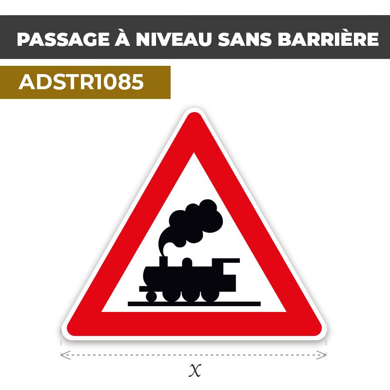 Autocollant | PASSAGE À NIVEAU | Format Triangle