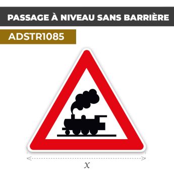 Autocollant | PASSAGE À NIVEAU | Format Triangle