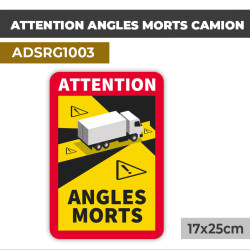 Autocollant ATTENTION ANGLES MORTS CAMION | Règlementaire Poids-lourd