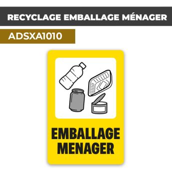 Autocollant RECYCLAGE EMBALLAGE MÉNAGER | Tri Sélectif et Recyclage