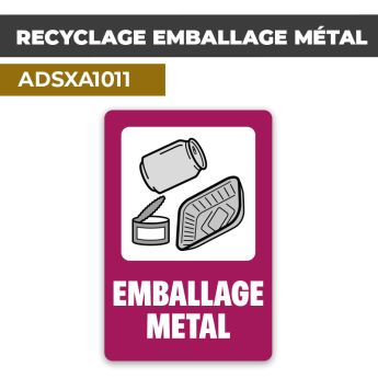 Autocollant RECYCLAGE EMBALLAGE MÉTAL | Tri Sélectif et Recyclage
