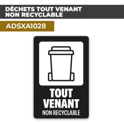 Autocollant DÉCHETS TOUT VENANT NON RECYCLABLE | Déchets et Poubelles