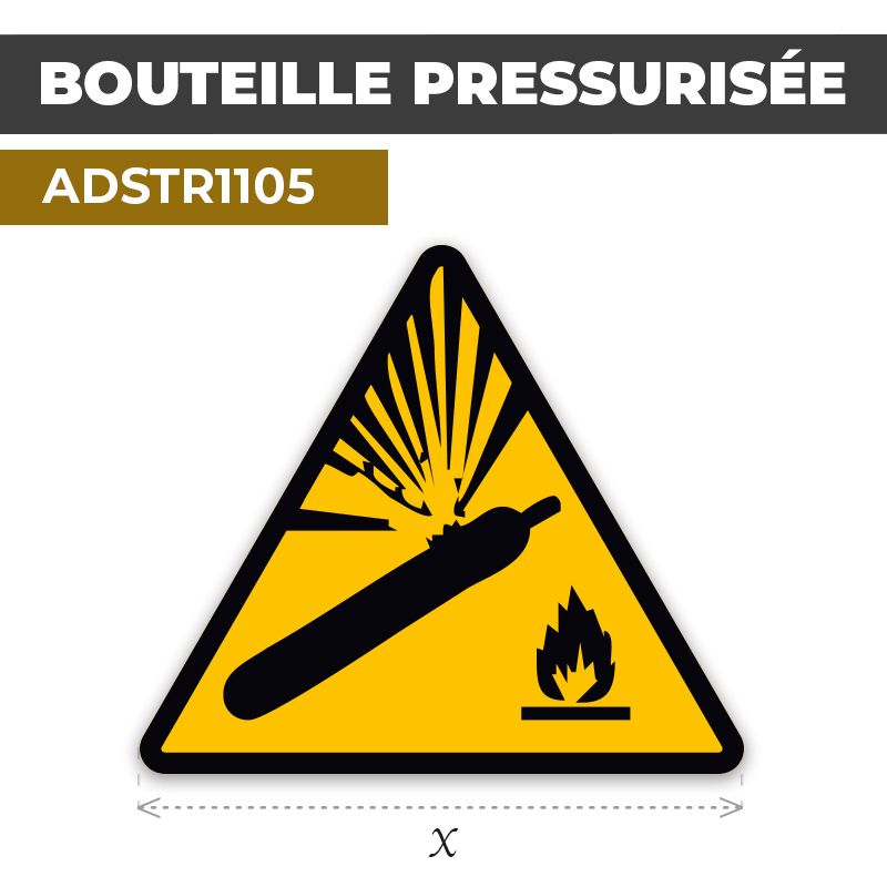 Autocollant | BOUTEILLE PRESSURISÉE | Prudence
