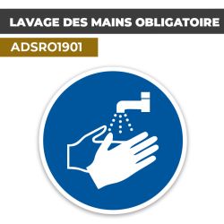 Autocollant LAVAGE DES MAINS OBLIGATOIRE | Équipements de protection EPI