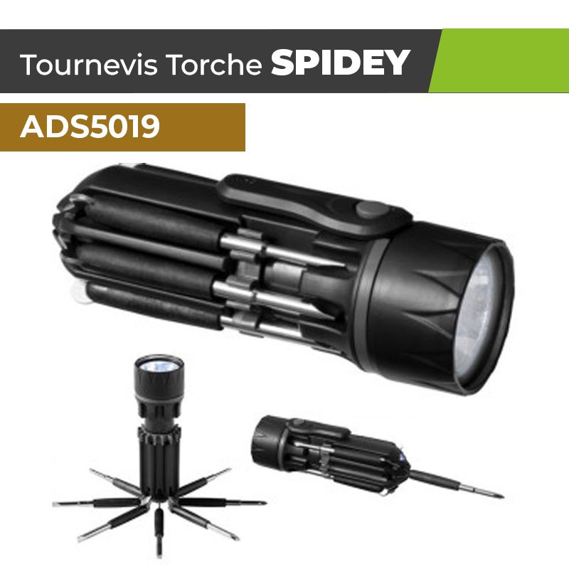Tourne vis 8 en 1 avec Torche SPIDEY