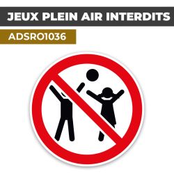 Autocollant | JEUX PLEIN AIR INTERDIT | Activités interdites