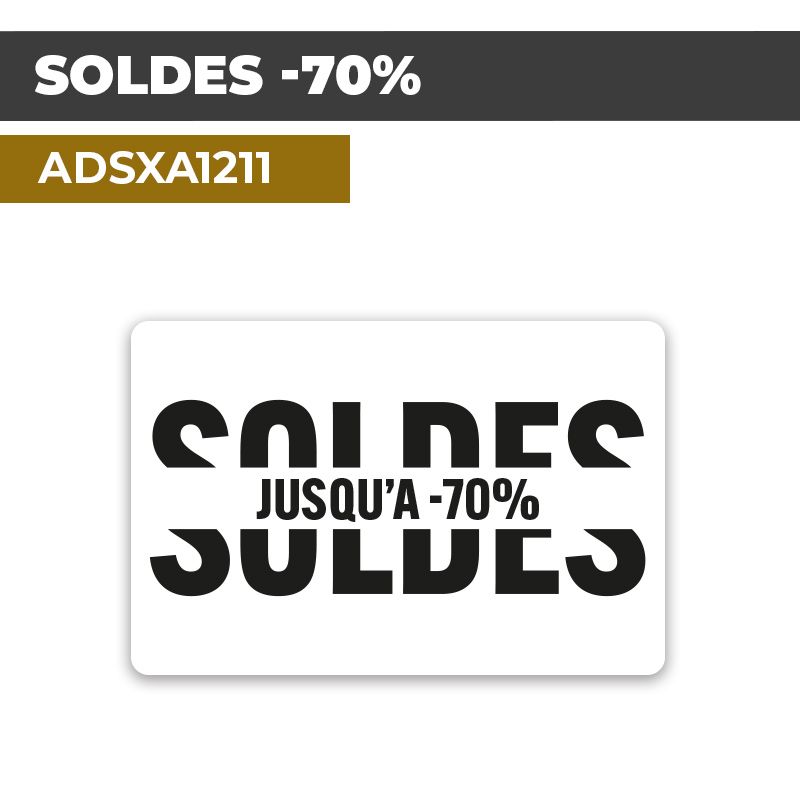 Autocollant | SOLDES -70% | Promotions