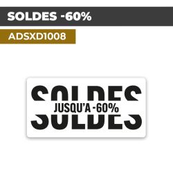Autocollant SOLDES -60% | Promotions