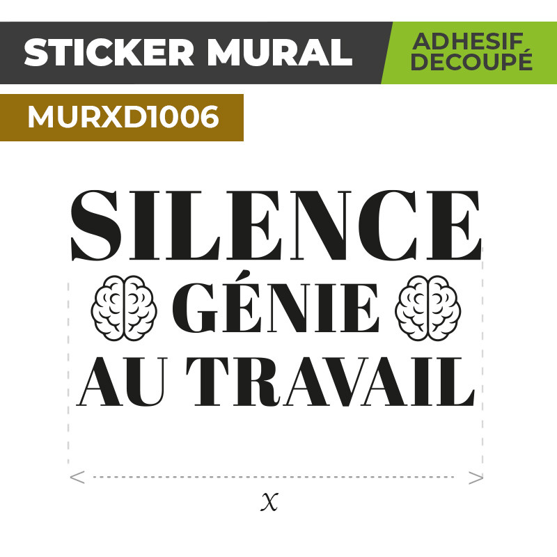 Sticker Mural | GENIE AU TRAVAIL | Adhésif Découpé