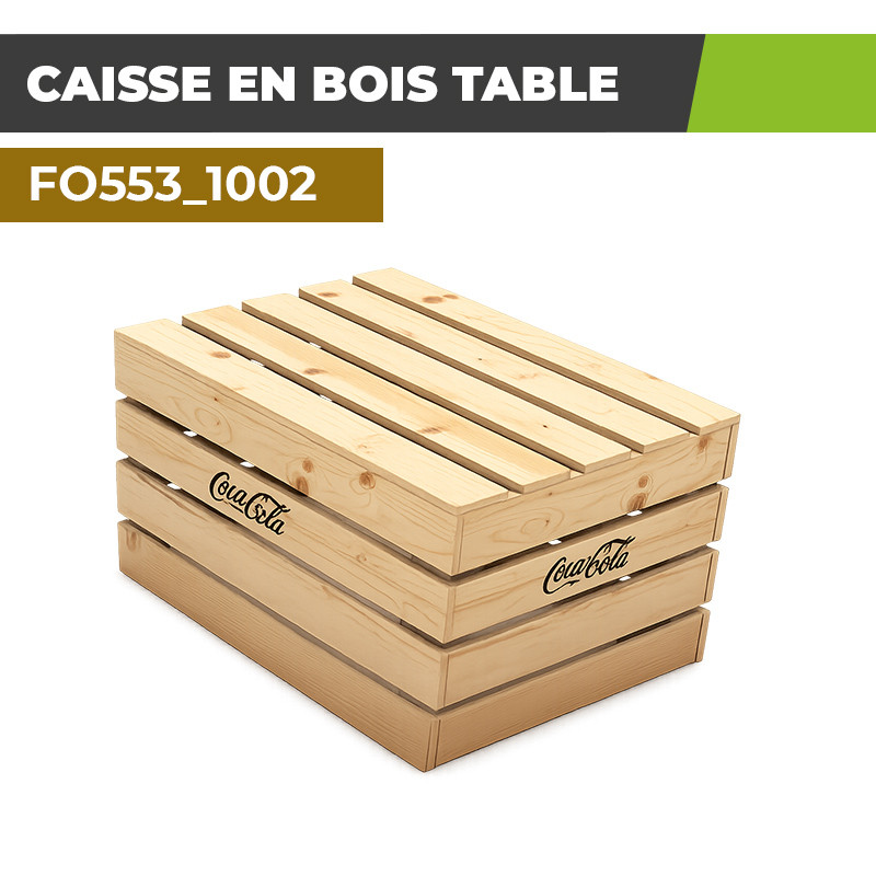 Caisse en Bois | TABLE EN BOIS | Personnalisation Logo