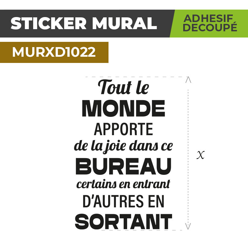 Sticker Mural | LA JOIE AU BUREAU | Adhésif Découpé
