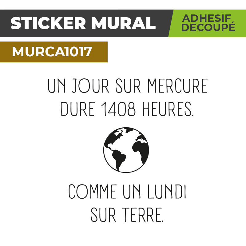 Sticker Mural | UN JOUR SUR MERCURE | Adhésif Découpé