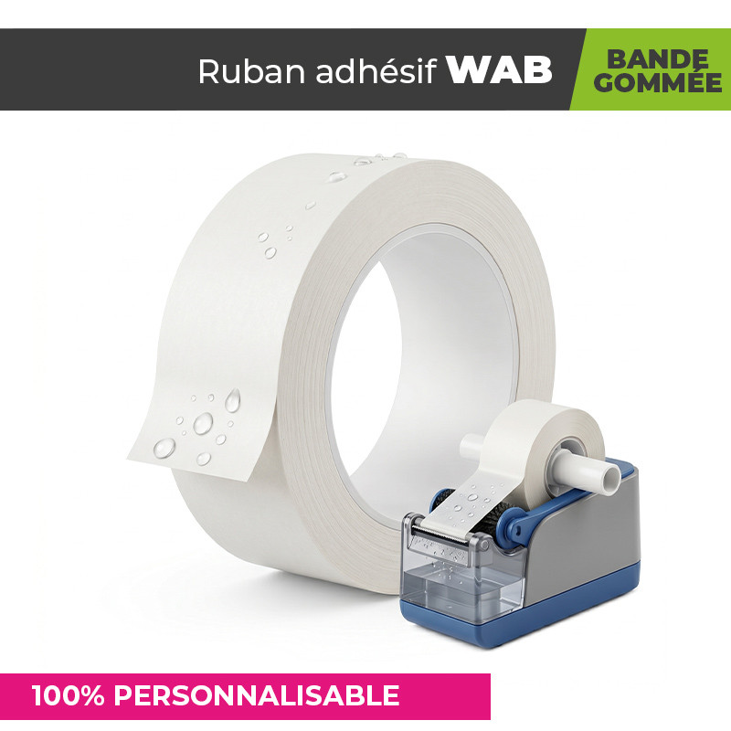 Bande gommée adhésif blanc