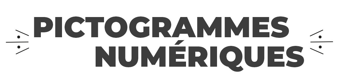 Autocollants Pictogrammes Numériques : Icônes Mail, QR, Bluetooth